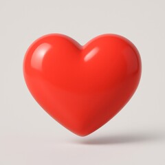 Wall Mural - glossy red heart illustration.