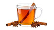 © Asif - Glass mug of hot spiced tea with cinnamon stick and star anise, isolated on transparent background