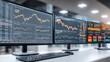 © Prapan - Market Analysis: A focused view of computer monitors displaying fluctuating financial data, capturing the essence of stock trading and investment strategies in a dynamic economic landscape.