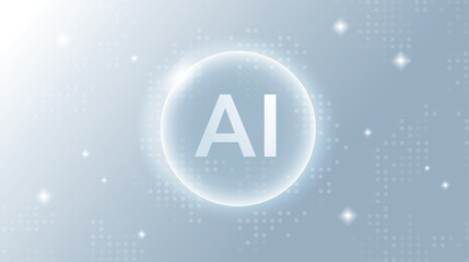 Artificial intelligence abstract background. Shiny AI circle. Futuristic concept technology artwork for web, banner, card, cover. Vector illustration