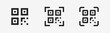 © Hunter Leader - QR code icon. Simple digital scanning QR code label. Vector illustration.