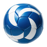 Polyurethane-coated handball with a vibrant blue and white swirl design