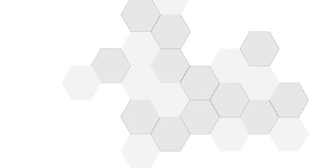 Wall Mural - abstract white hexagon pattern background. abstract hexagon technology design background. futuristic