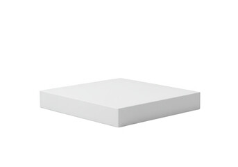 A white square podium stands ready for product display on a clean transparent background
