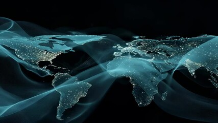 Wall Mural - an imaginative depiction of interconnected data points in a technological landscape. the abstract de