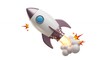 © Risa - Rocket ship illustration launching