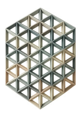 Wall Mural - complex lattice of interlocking triangles, each face exhibiting a unique matte finish.