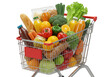 © stock.metket.com - A shopping cart overflowing with fresh groceries, vegetables, and fruits for a healthy lifestyle isolated on transparent background