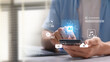 © IDOL'foto - AI assistant on mobile device managing content generation for text, video, music, and image with smart automation, providing convenient access to multimedia tools in digital environment