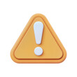 © Guli Studio - PNG 3d illustration, warning sign, yellow triangle, white exclamation point, minimal, simple, digital art