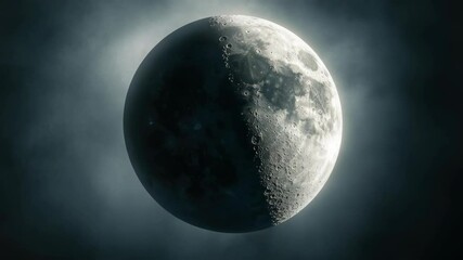 Wall Mural - A large moon in the sky. The sky is dark