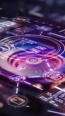 Wall Mural - the processor processes a data array, infographics in motion