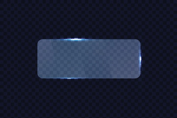 Wall Mural - neon glass frames collection with glowing blue light edges and transparent surfaces. various geometr
