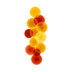Wall Mural - abstract composition of colorful circles in warm shades of yellow, orange, and red creating a vibran