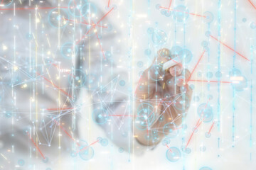Canvas Print - neural network 3d illustration. big data and cybersecurity