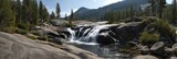 Stunning hdr waterfall action in nature yosemite 360 degrees hdri view