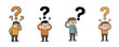 © ArifulIslam - Confused Man with Question Marks - Problem and Doubt Cartoon Set