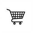© Ai_Images - Simple black outline icon of a shopping cart on a white background
