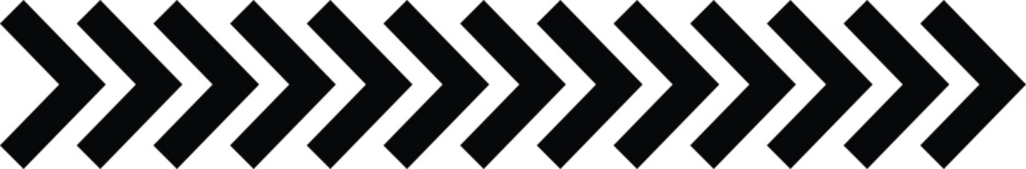 Wall Mural - arrow moving dynamic symbols. road lines arrow zigzag chevron speeds flat on white striped backgroun
