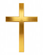 © VisionCrafter - Elegant gold cross on deep black background symbolizing faith and spirituality in a minimalist design for religious themes and artwork isolate on transparent background PNG