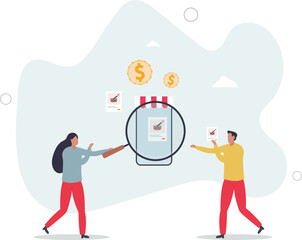 Wall Mural - E-commerce store for online shopping and purchases. character life .