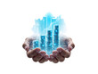 © yendisupiandi - Digital Financial Growth in Hands on a Transparent Isolated Background Depicting Prosperity