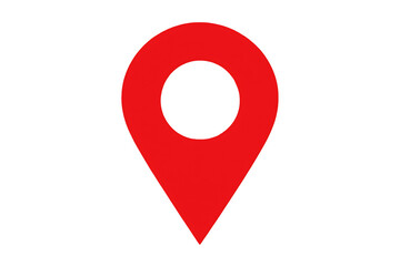 simple red location pin icon on a clean transparent background