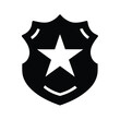 © Putu - Police badge with star in center silhouette for law enforcement justice and public safety