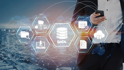 Wall Mural - cloud computing, cloud strategy, and cloud technology transforming digital infrastructure with scala