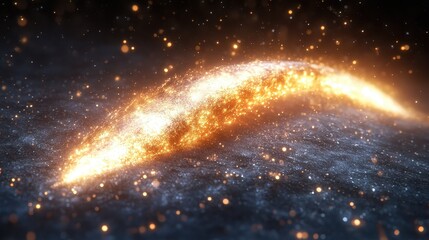 glowing cosmic arc, space dust, nebula background; science fiction, cosmic art