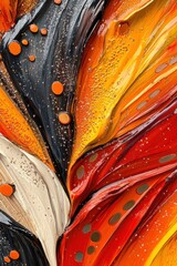Wall Mural - Vibrant Abstract Oil Painting with Expressive Swirls and Bold Colors