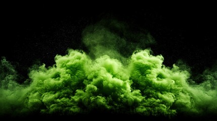 Wall Mural - a large green cloud of smoke billows from the sky, appearing to emit a significant amount of smoke p