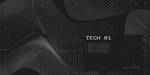 Lines and grids. Radio waves. Abstract grid structure. Futuristic mesh wireframe background. Digital topography. Tech style. UI, HUD, and data design.