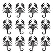 © Silhouette boss 7067 - Black Scorpion Silhouettes Arranged in Grid white