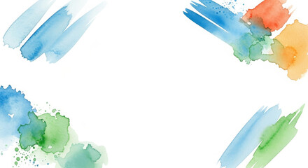 Wall Mural - colorful watercolor abstract background - vibrant watercolor paint splashes and strokes create a col
