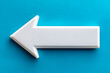 © Rucia - White Left Arrow Icon on Bright Blue Background Simple Minimalist Design Element for Website Navigation User Interface or Presentation