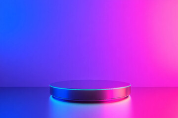 Wall Mural - stage light background with blue and purple spotlight illuminated generative ai
