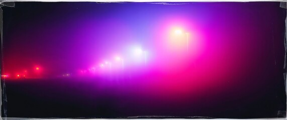 Poster - street lights creating a gradient effect in fog at night