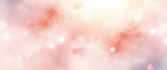 Poster - abstract pink and orange background with soft bokeh lights creating dreamy atmosphere