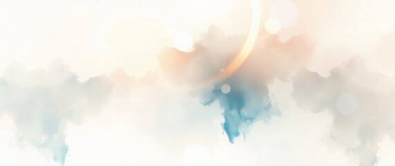 Poster - abstract background creating a soft pastel watercolor effect with bokeh lights