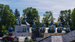 General view from above of the Holy Dormition Pskov-Pechersky Monastery, Pechory, Russia