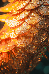 Wall Mural - gold leafy pattern that is very detailed and intricate. the gold leaf pattern is spread across the e
