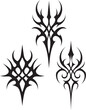 © 19twenty - Neo tribal Tattoo design, Dark Futuristic Cybersigil Style Vector for Print & Design set of 3