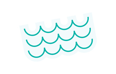 Wall Mural - brutalist abstract wave element sticker. minimal shape element with flat design style. y2k decoratio