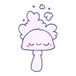 © lineartestpilot - cartoon mushroom with spoor cloud in bright neon color