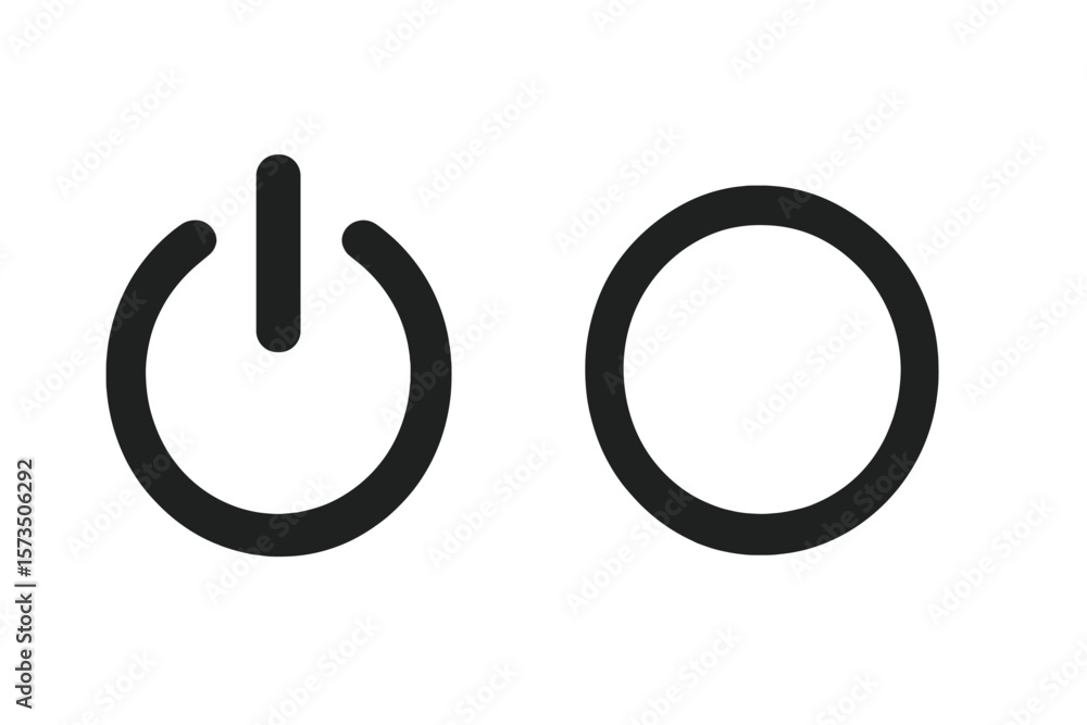 Power On Off Button Icon. Electrical Symbol. Circular Switch. Simple ...