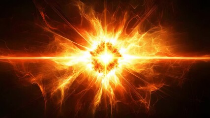 Wall Mural - bright orange explosion against dark background creating a stunning visual display of energy and lig