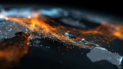 Wall Mural - abstract visualization of asias network connectivity featuring glowing nodes and lines representing 