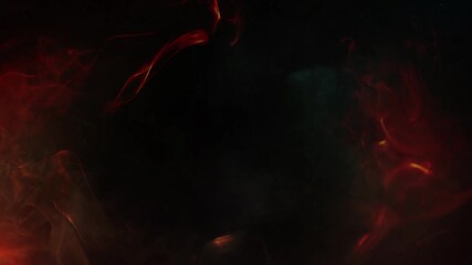 Wall Mural - fire red smoke rising background 4k loop features red and orange flames rising through dark smoke in