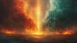 © MAP - Heaven divides in flame and storm, a fiery gate where worlds transform.Perfect for fantasy art, epic scenes, or apocalyptic visual form.